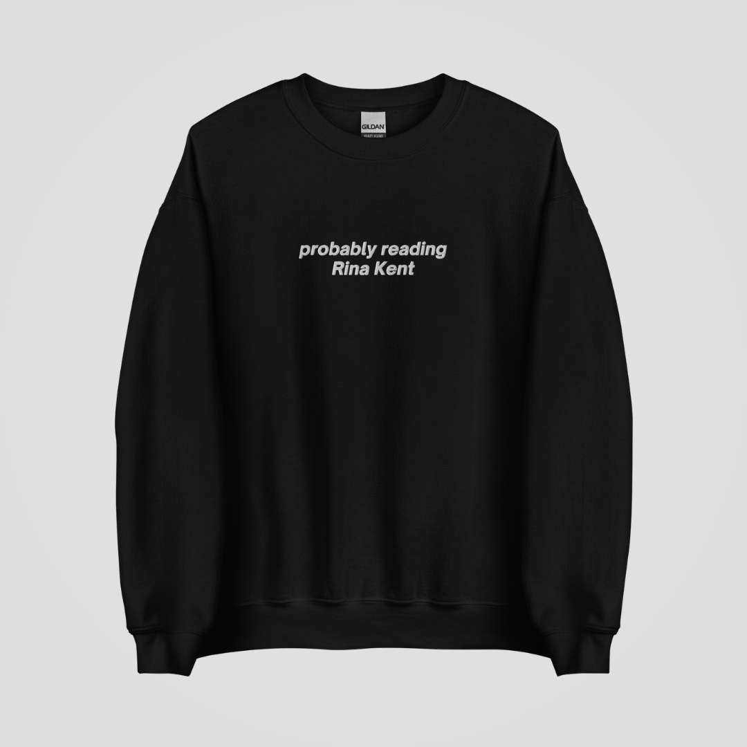 PROBABLY READING RINA KENT EMBROIDERED CREWNECK