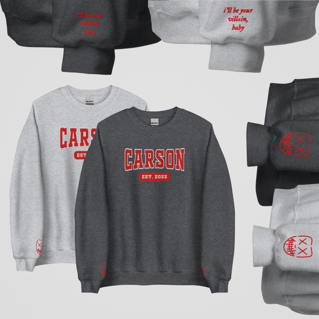 COLLEGIATE EMBROIDERED CREWNECK *HEATHENS x LEGACY OF GODS EDITION