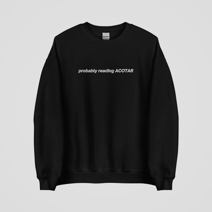 PROBABLY READING ACOTAR EMBROIDERED CREWNECK
