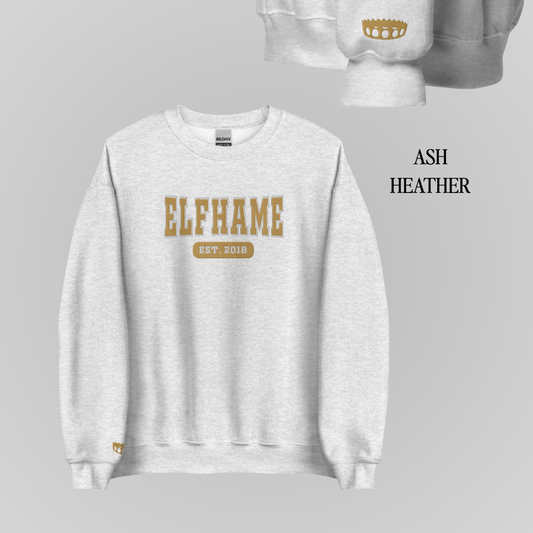 COLLEGIATE EMBROIDERED CREWNECK *ELFHAME EDITION