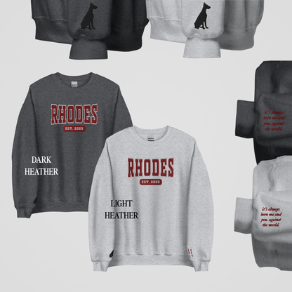 EDGE OF DARKNESS COLLEGIATE EMBROIDERED CREWNECKS *KADE x STACEY EDITION