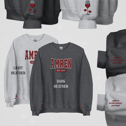 ACOTAR COLLEGIATE EMBROIDERED CREWNECKS *AMREN EDITION