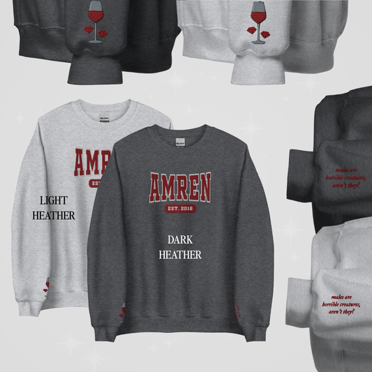ACOTAR COLLEGIATE EMBROIDERED CREWNECKS *AMREN EDITION