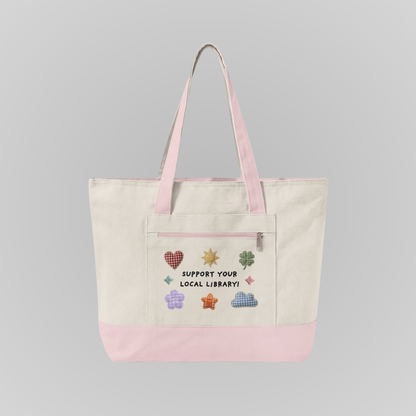 SUPPORT YOUR LOCAL❤ ZIPPERED TOTE BAG