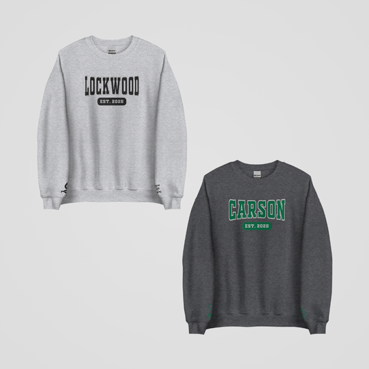 LEGACY OF GODS COLLEGIATE EMBROIDERED CREWNECK *GARETH x KAYDEN EDITION