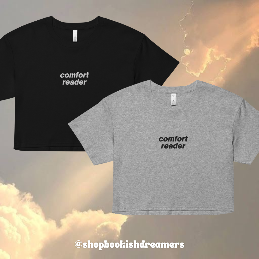 COMFORT READER EMBROIDERED CROP TEE