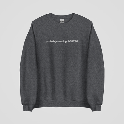 PROBABLY READING ACOTAR EMBROIDERED CREWNECK