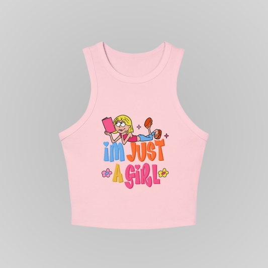 JUST A GIRL RACERBACK TANK