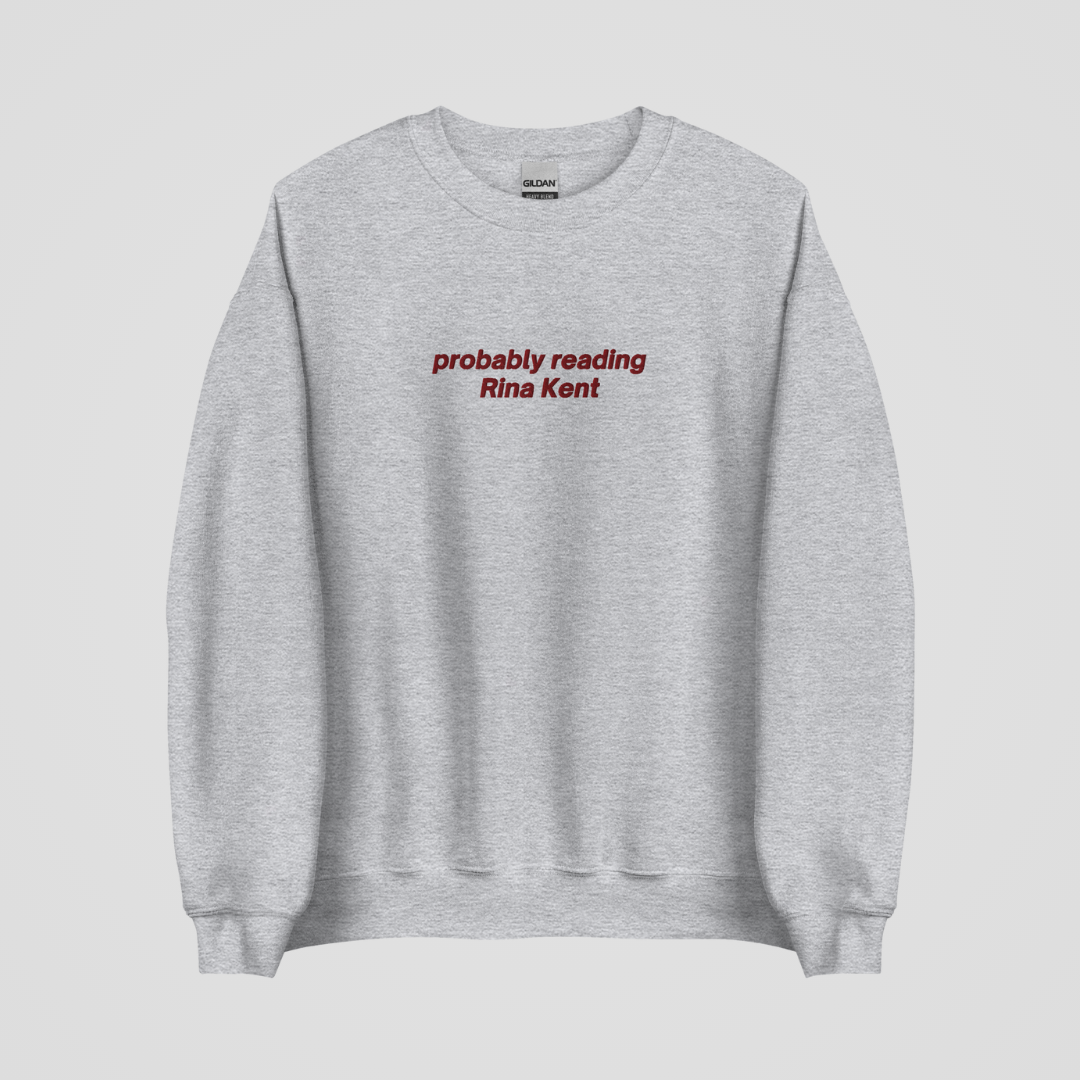 PROBABLY READING RINA KENT EMBROIDERED CREWNECK