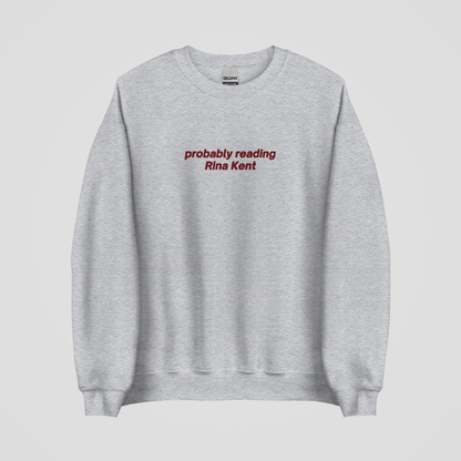 PROBABLY READING RINA KENT EMBROIDERED CREWNECK