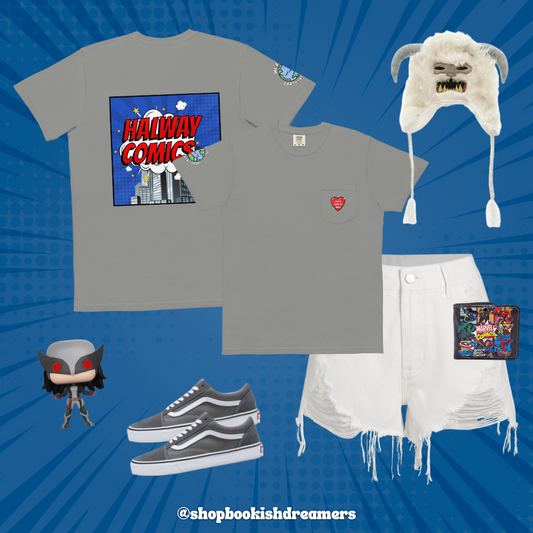 COMICS TEE *WITH FRONT POCKET