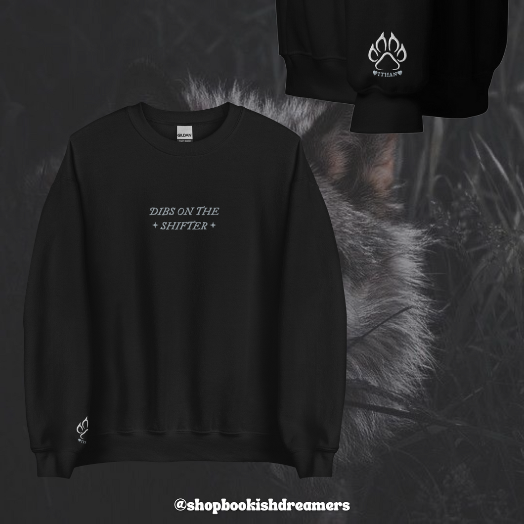 DIBS ON THE SHIFTER EMBROIDERED CREWNECK