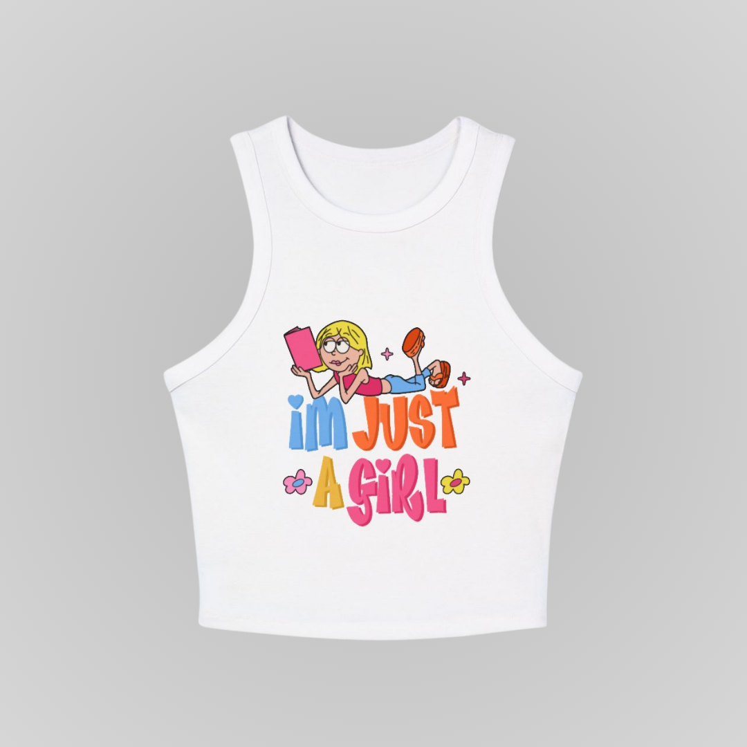 JUST A GIRL RACERBACK TANK