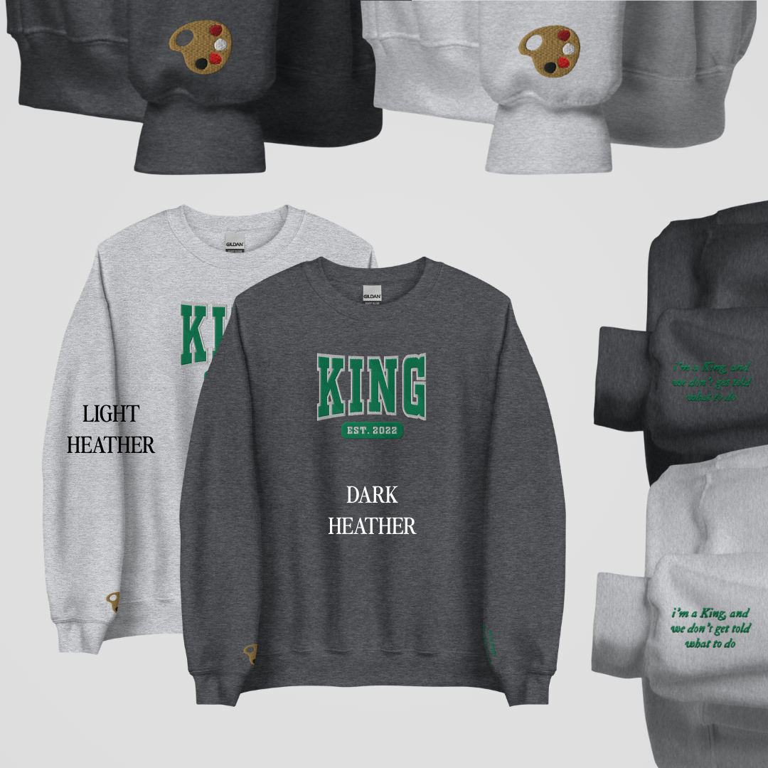 LEGACY OF GODS COLLEGIATE EMBROIDERED CREWNECKS *KILLIAN x GLYNDON EDITION