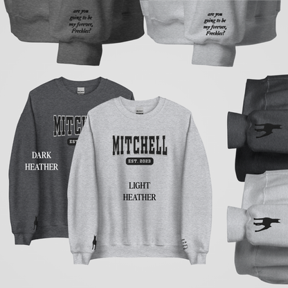 EDGE OF DARKNESS COLLEGIATE EMBROIDERED CREWNECKS *KADE x STACEY EDITION