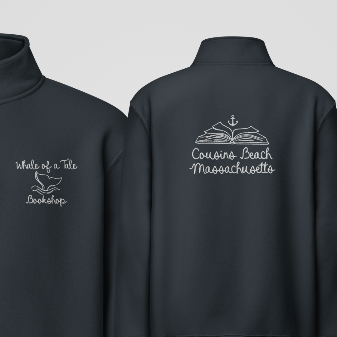 WHALE OF A TALE MOCK-NECK QUARTER-ZIP SWEATER