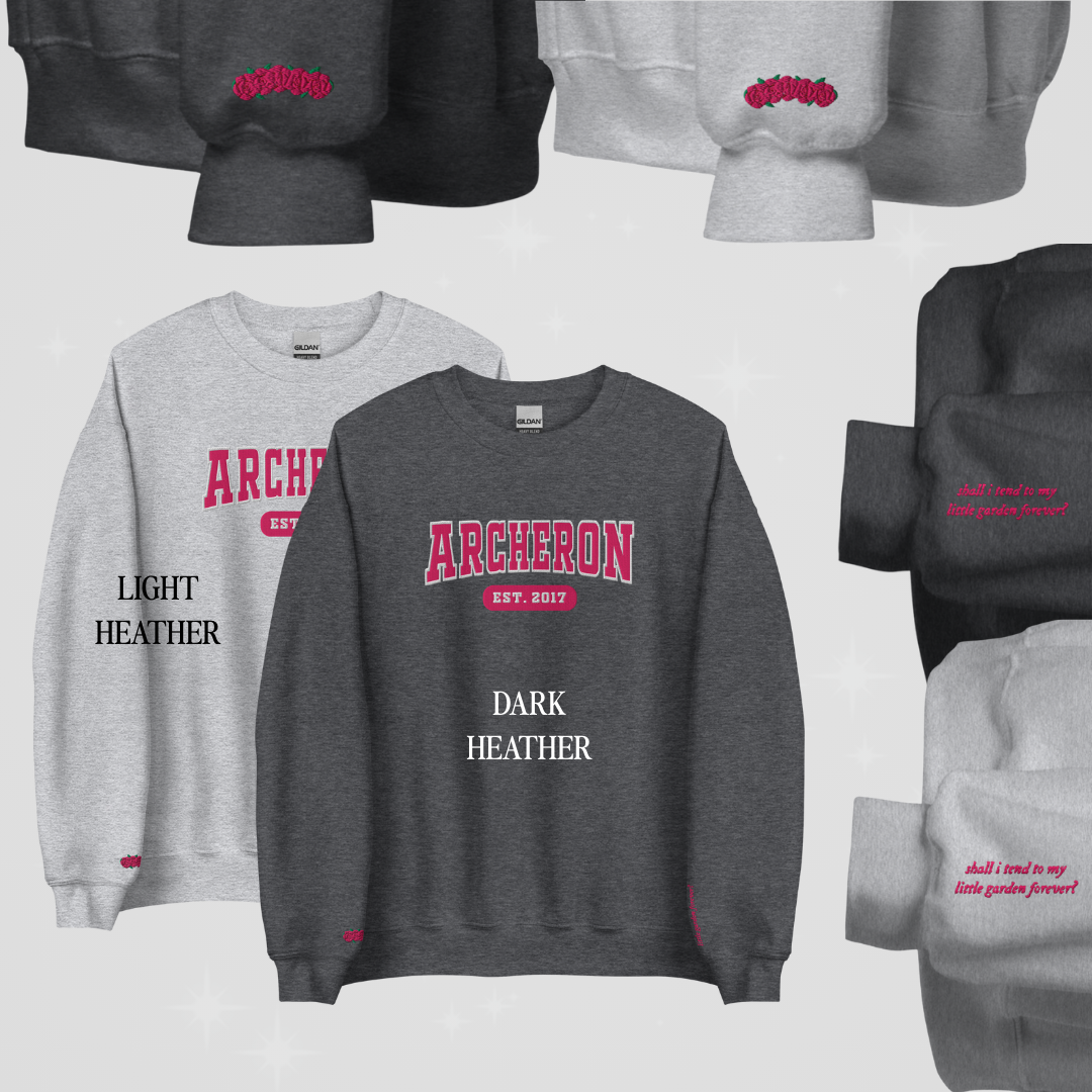 ACOTAR COLLEGIATE EMBROIDERED CREWNECKS *LUCIEN x ELAIN EDITION