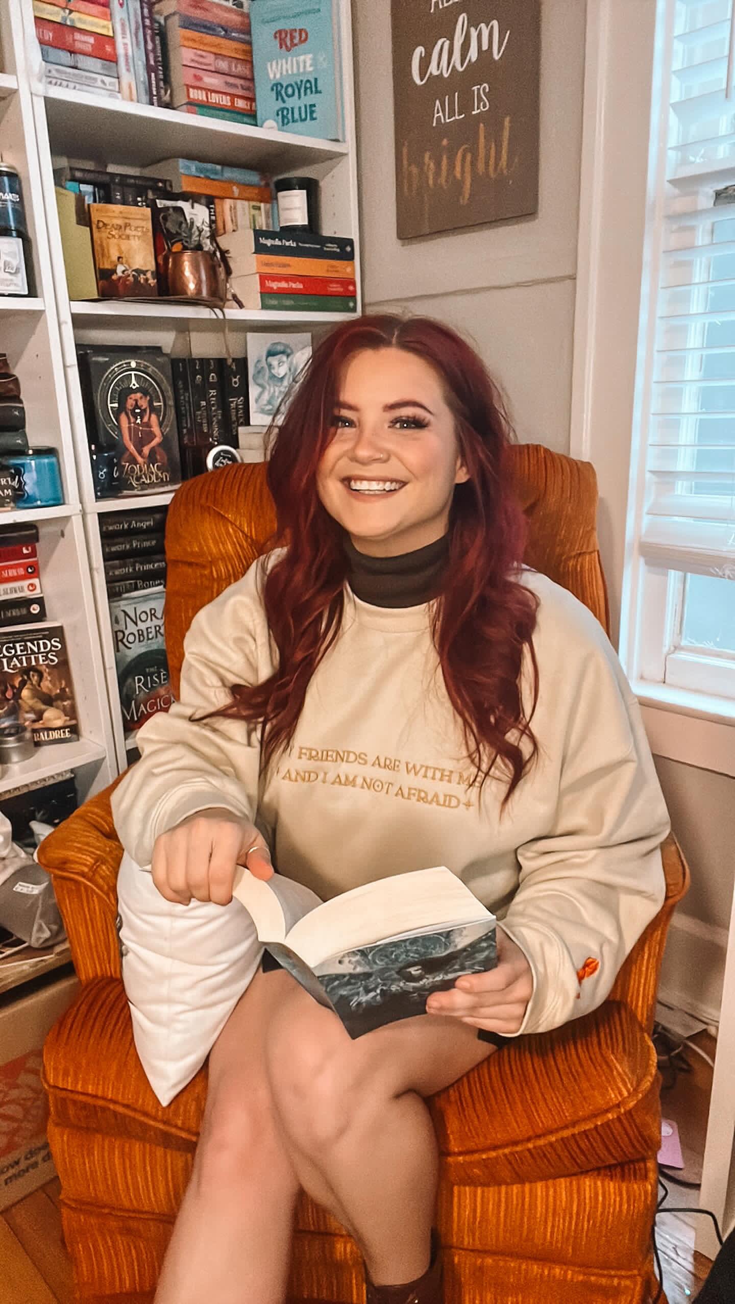 MY FRIENDS ARE WITH ME EMBROIDERED CREWNECK