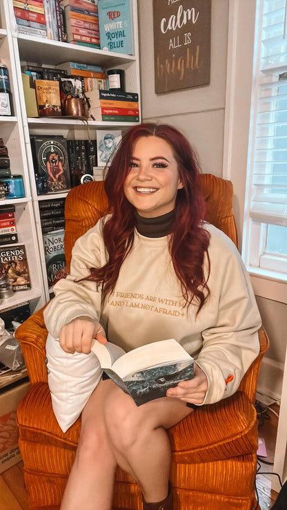 MY FRIENDS ARE WITH ME EMBROIDERED CREWNECK
