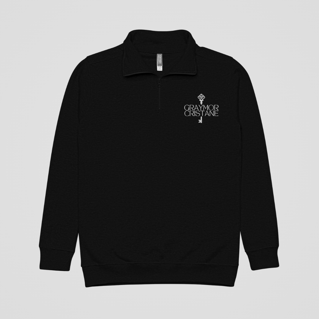 GRAYMOR CRISTANE EMBROIDERED FLEECE QUARTER-ZIP JACKET