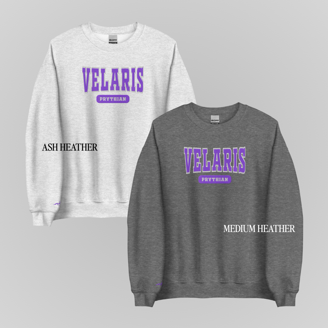 SARAH J. MAAS COLLEGIATE EMBROIDERED CREWNECKS *TERRASEN x VELARIS x LUNATHION EDITION