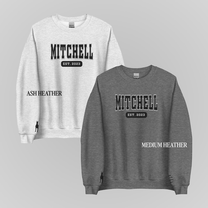 EDGE OF DARKNESS COLLEGIATE EMBROIDERED CREWNECKS *KADE x STACEY EDITION