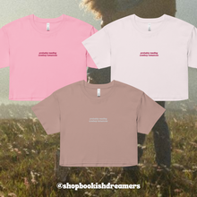 Load image into Gallery viewer, PROBABLY READING COWBOY ROMANCES EMBROIDERED CROP TEE
