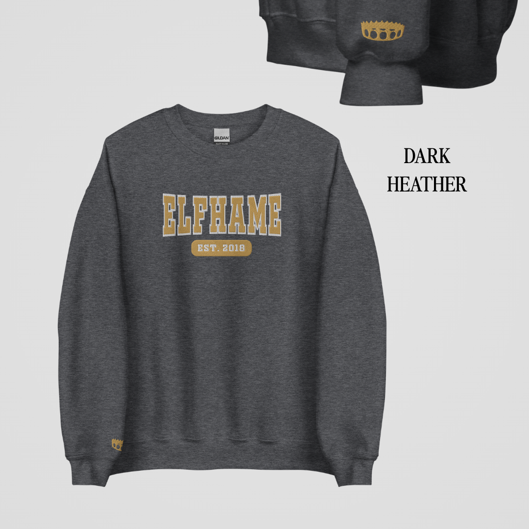 COLLEGIATE EMBROIDERED CREWNECK *ELFHAME EDITION