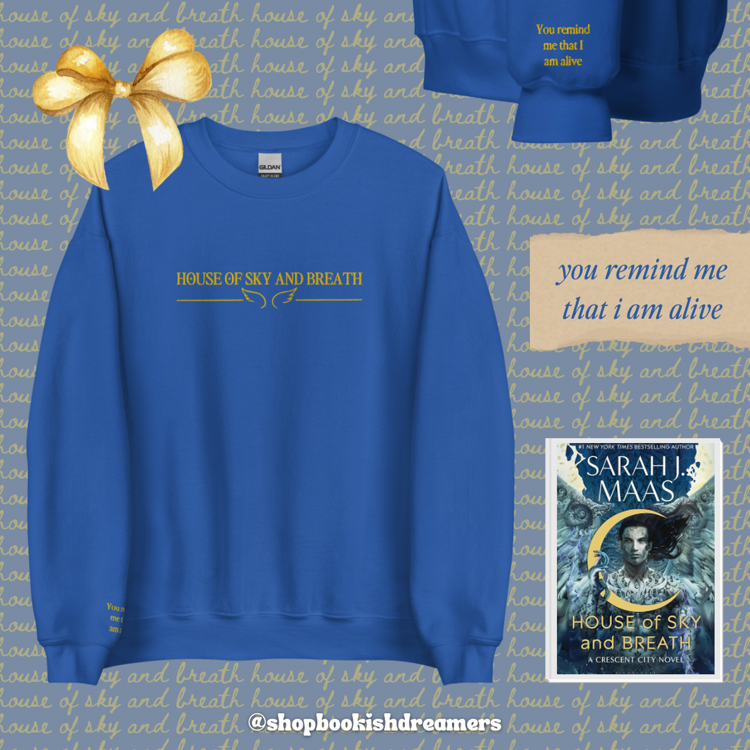 SARAH J MAAS BOOKS EMBROIDERED CREWNECK