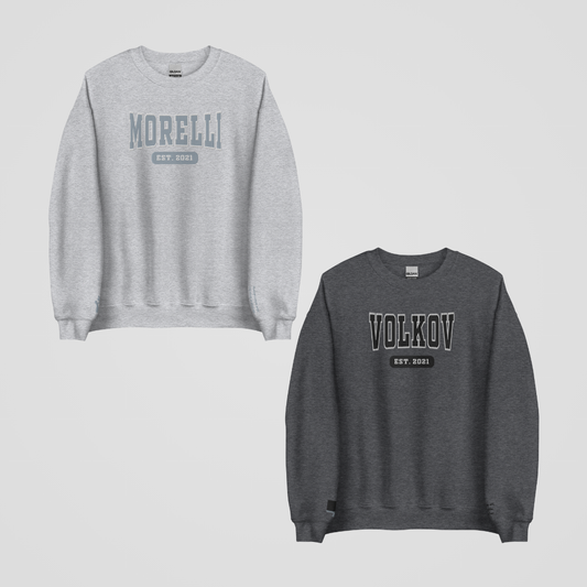 BRATVA COLLEGIATE EMBROIDERED CREWNECKS *ADRIAN x LIA EDITION