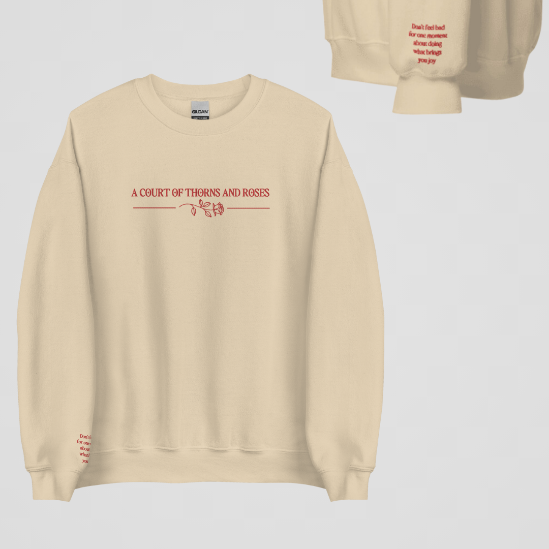 SARAH J MAAS BOOKS EMBROIDERED CREWNECKS