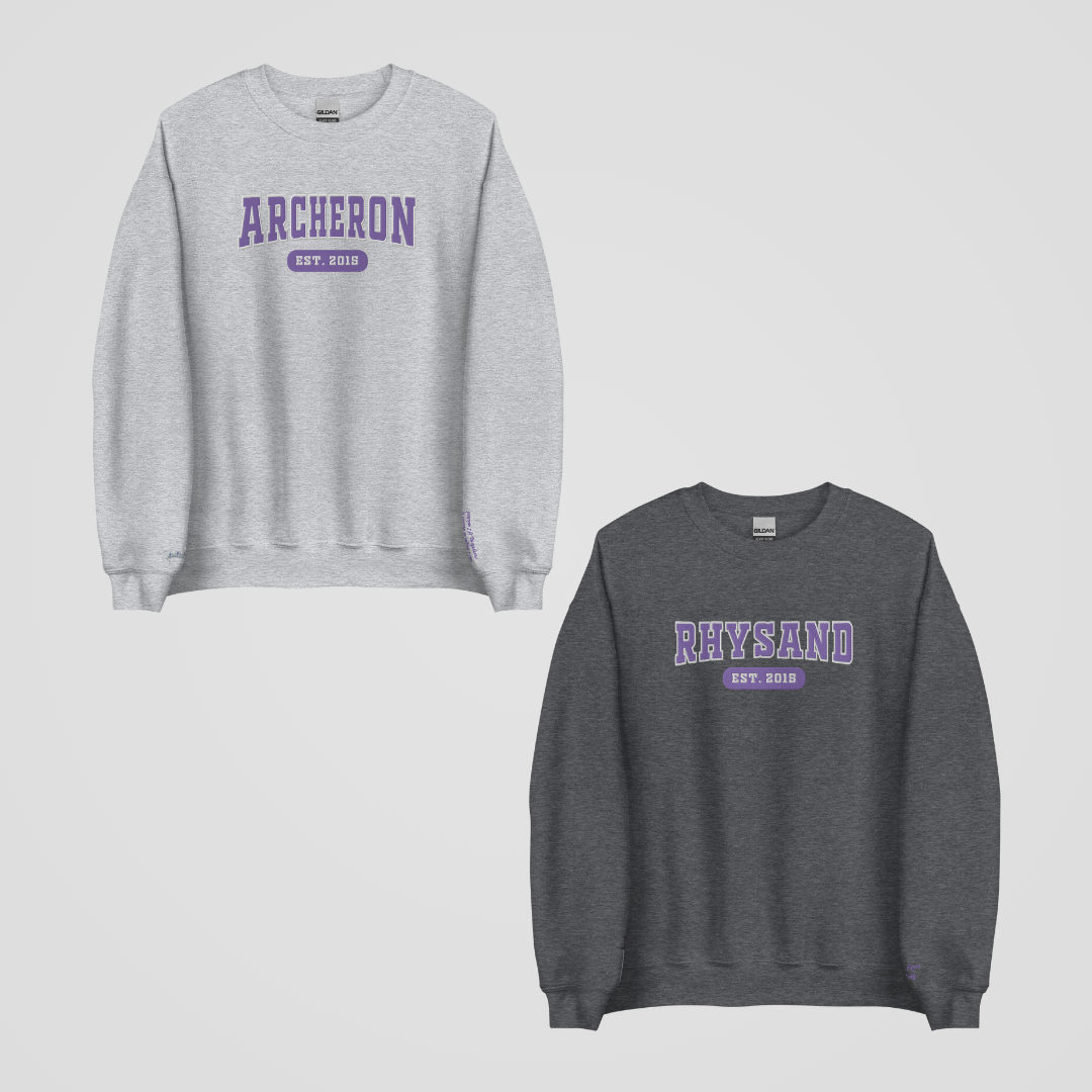 ACOTAR COLLEGIATE EMBROIDERED CREWNECKS *RHYSAND x FEYRE EDITION