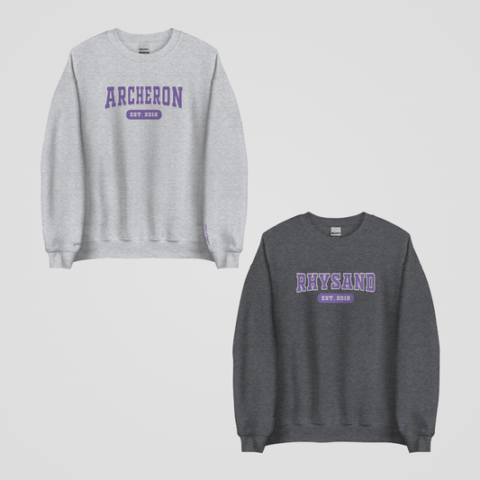 ACOTAR COLLEGIATE EMBROIDERED CREWNECKS *RHYSAND x FEYRE EDITION