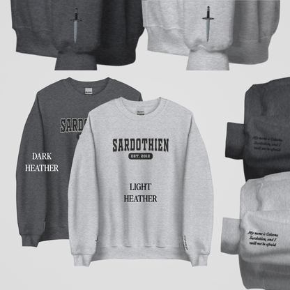 THRONE OF GLASS COLLEGIATE EMBROIDERED CREWNECKS *SAM x CELAENA EDITION