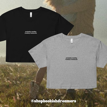 Load image into Gallery viewer, PROBABLY READING COWBOY ROMANCES EMBROIDERED CROP TEE
