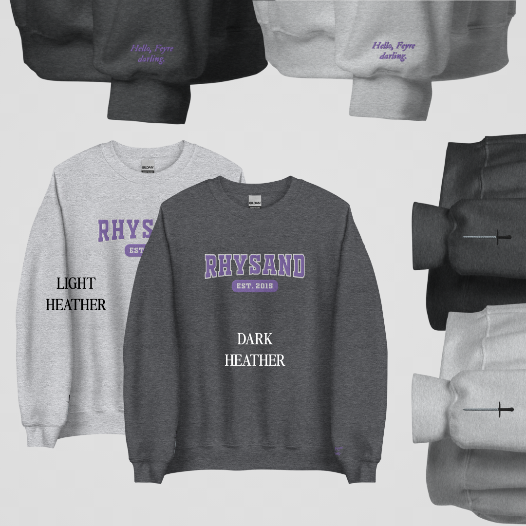 ACOTAR COLLEGIATE EMBROIDERED CREWNECKS *RHYSAND x FEYRE EDITION