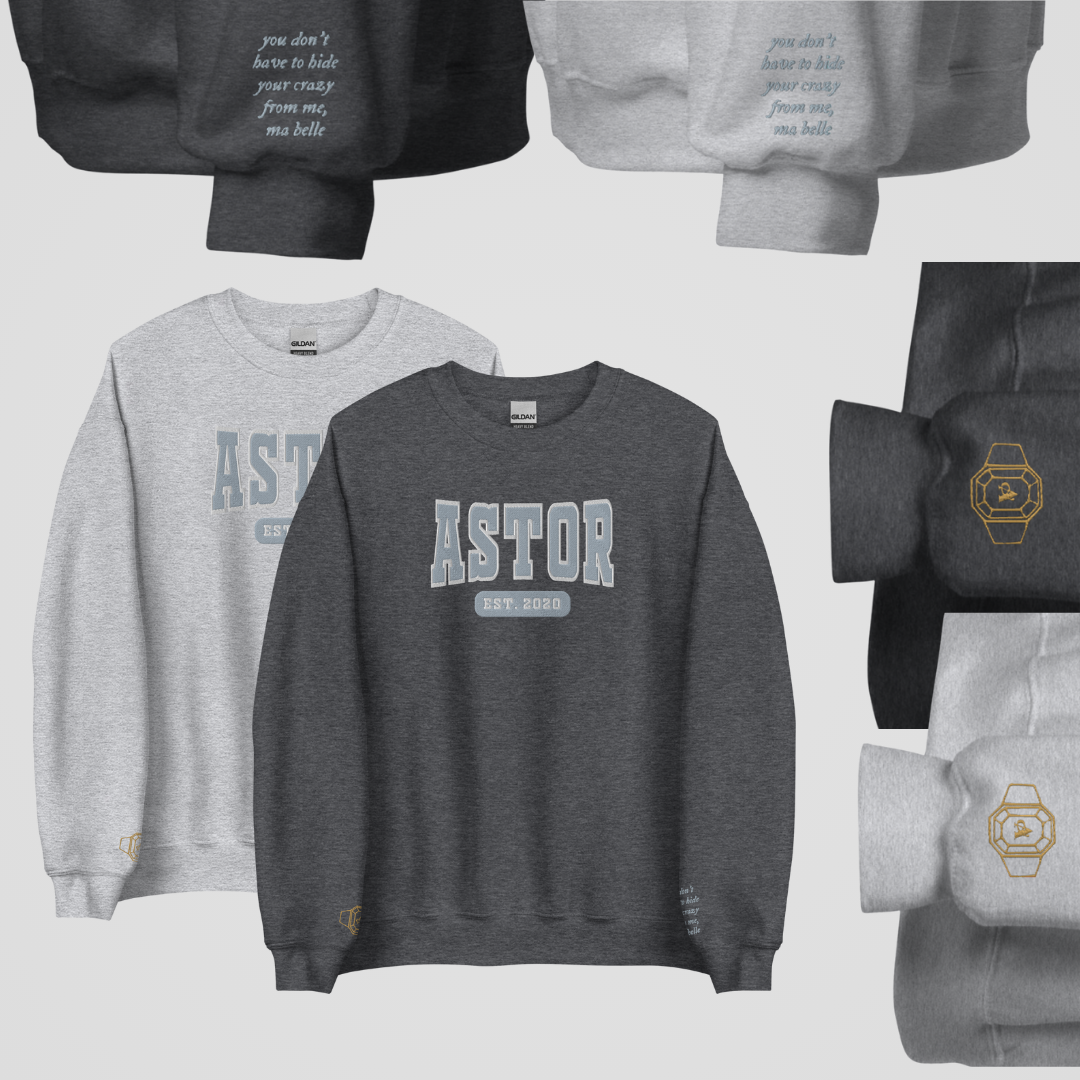 COLLEGIATE EMBROIDERED CREWNECK *ROYAL ELITE HORSEMEN EDITION