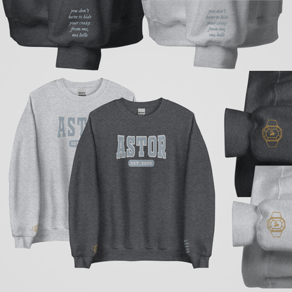 COLLEGIATE EMBROIDERED CREWNECK *ROYAL ELITE HORSEMEN EDITION