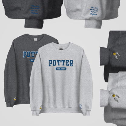 COLLEGIATE EMBROIDERED CREWNECK *WIZARD EDITION