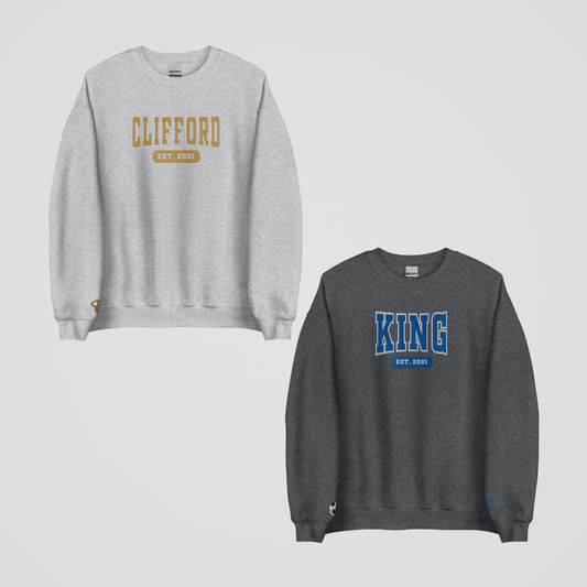 ROYAL ELITE COLLEGIATE EMBROIDERED CREWNECKS *LEVI x ASTRID EDITION