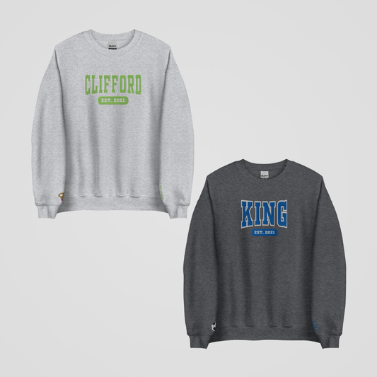 ROYAL ELITE COLLEGIATE EMBROIDERED CREWNECKS *LEVI x ASTRID EDITION