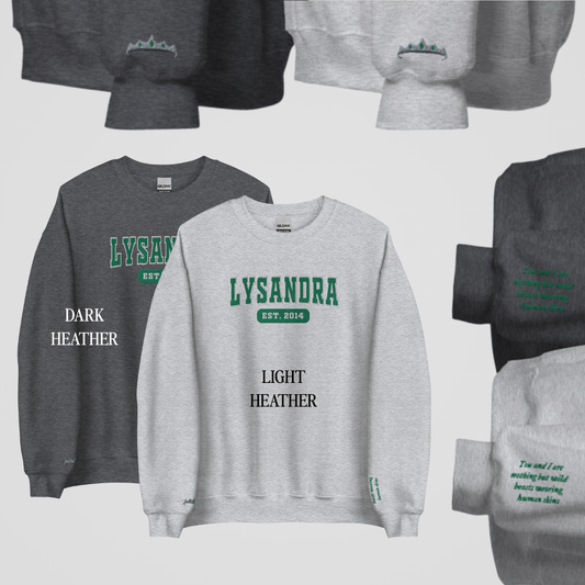 THRONE OF GLASS COLLEGIATE EMBROIDERED CREWNECKS *AEDION x LYSANDRA EDITION