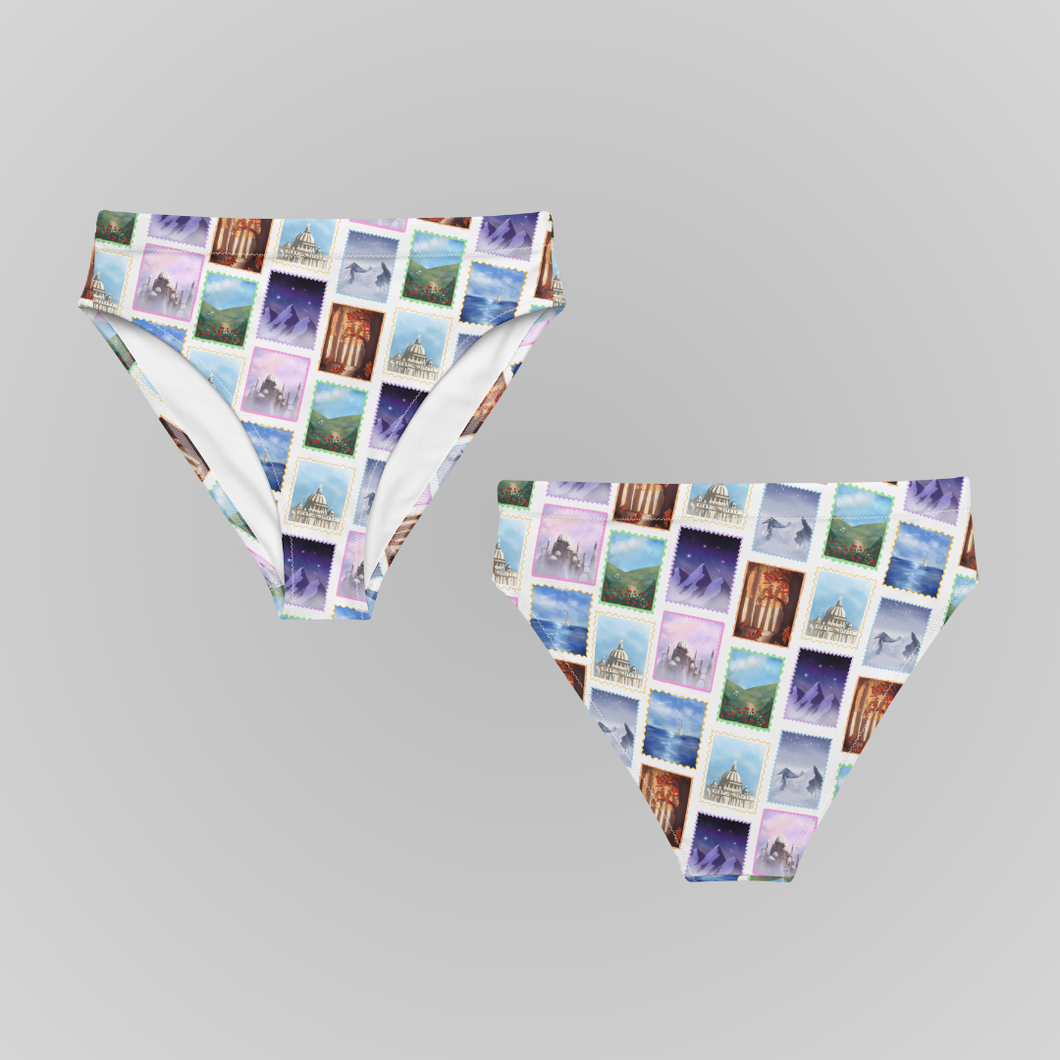 ACOTAR COURT STAMPS HIGH-WAISTED SWIM BOTTOMS