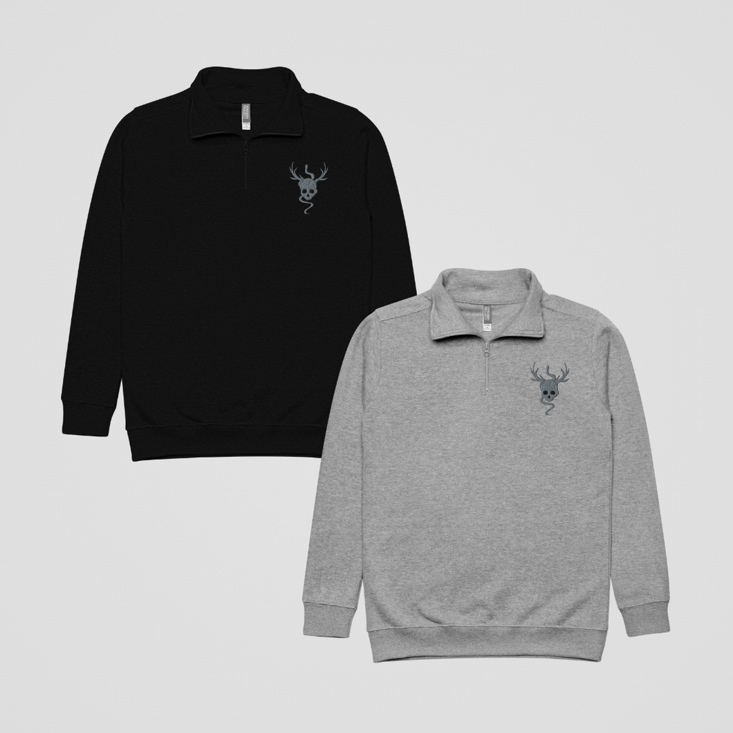 CALL OF THE VOID EMBROIDERED FLEECE QUARTER-ZIP JACKET