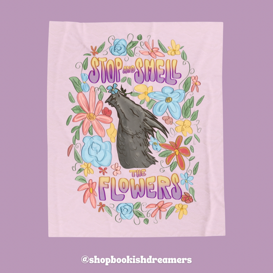 SMELL THE FLOWERS VELVETEEN BLANKET