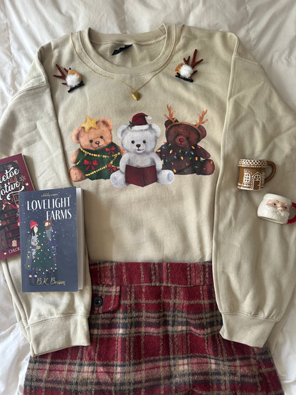 CHRISTMAS TEDDY READERS CREWNECK