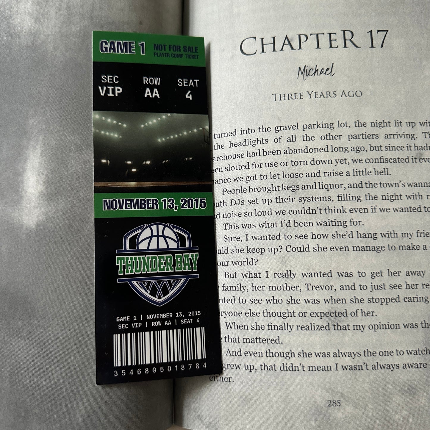 THUNDER BAY BASKETBALL TICKET BOOKMARK