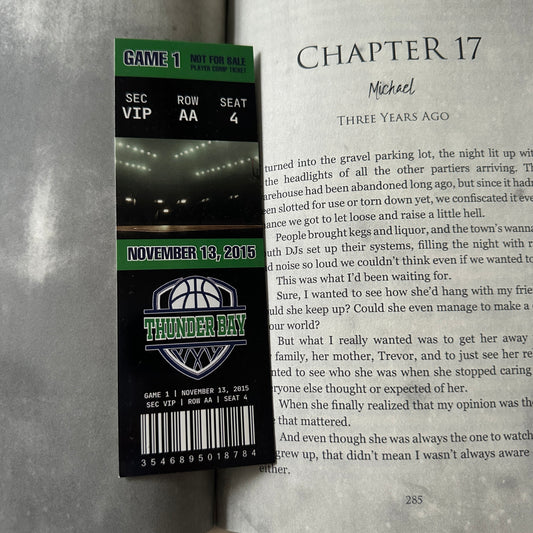 THUNDER BAY BASKETBALL TICKET BOOKMARK