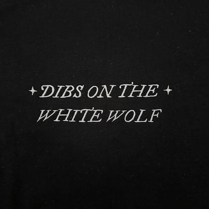 DIBS ON THE WHITE WOLF EMBROIDERED CREWNECK