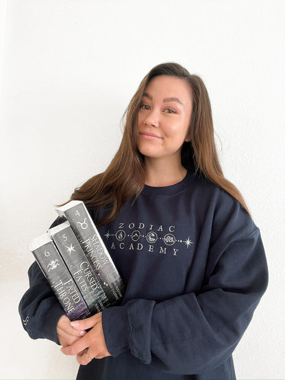 ZODIAC ACADEMY EMBROIDERED CREWNECK